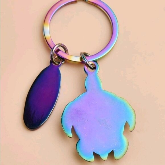 Holographic Turtle “I Love You More” Keychain - Picture 3 of 5